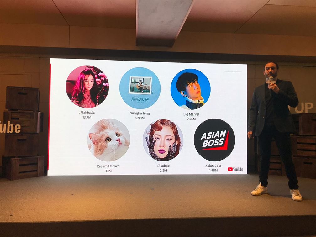 유튜브 아태지역 크리에이터와 아티스트 디벨롭먼트 총괄 마크 레프코비츠 가 넥스트업 코리아 2019에 대해 설명하고 있다. 사진 | 인더뉴스 / 권지영 기자
